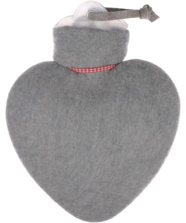 Shop Heart Hot Water Bottle 0.8L | Merino Wool Cover Grey & White Heart by Dorothee Lehnen - Ideal for Comfort & Warmth - Buy Online on GoSupps.com