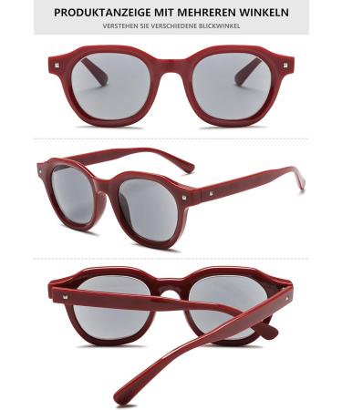 Lanomi Unisex Reading Glasses with Sun Protection & Blue Light Filters - Prescription-Ready Red Frame Gray Lens 3.0x - Buy Online on GoSupps.com