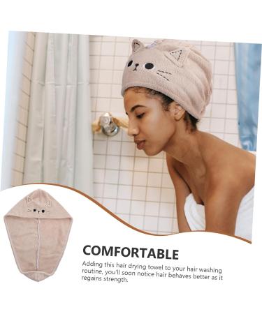 SKISUNO Dry Hair Cap Turbins for Ladies Curly Hair Hat Fast Drying Towel Womens Hats Bath Water Absorbent Drying Hat Mini Witch Hats for Crafts Dry Hair Towel Cap Girl Hat Coral Fleece Coffee 63X22X1CM - Buy Online on GoSupps.com