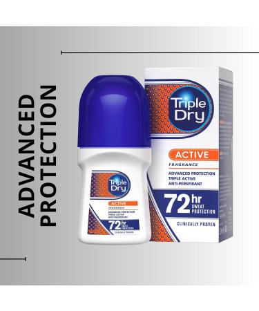 Triple Dry Men Active Fragrance Anti-Perspirant Roll On 50ml | 72-Hour Protection - Male Active Formula - Buy Online on GoSupps.com