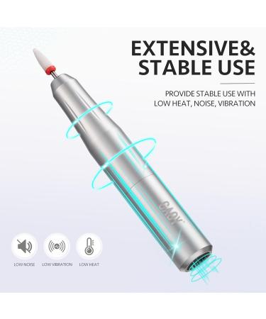 GAOY Electric Nail Drill - USB Nail File for Acrylic & Gel Nails Portable Efile with Bits Manicure & Pedicure Tools for Home & Salon - Silver - Buy Online on GoSupps.com