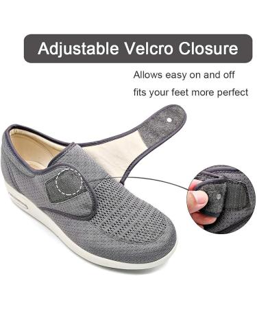 Orthoshoes Women's Diabetic Elderly Mesh Walking Sneakers - Grey, Size 6.5 - Buy Online on GoSupps.com