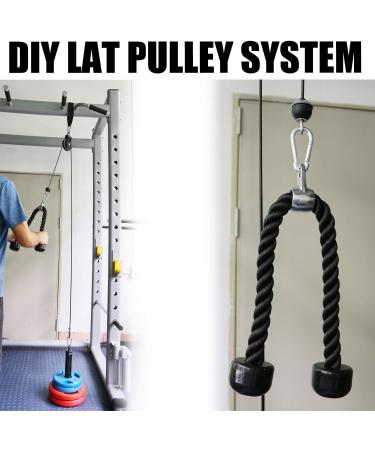 Tricep Rope 27 & 35 Fitness Attachment | Heavy Duty Coated Nylon | Black | Cable Machine Pulldown - Buy Online on GoSupps.com