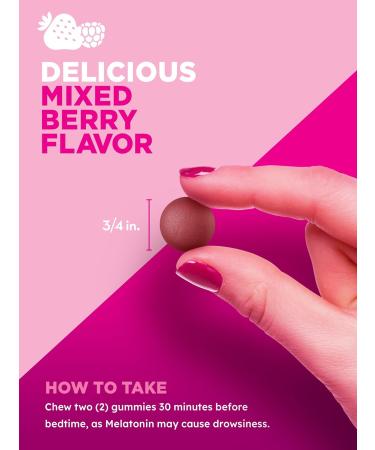 PINK Melatonin Gummies 10mg | Max Potency | Mixed Berry Flavor | Vegan Non-GMO & Gluten Free Supplement - Buy Online on GoSupps.com