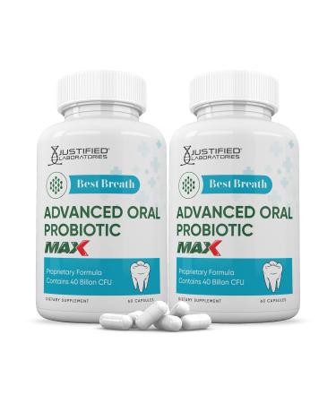 Justified Laboratories (2 Pack) Best Breath Max 40 Billion CFU Probiotic Oral Support 120 Capsules