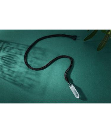 XIANNVXI Healing Crystal Necklace - Hexagonal Point Pendant, Natural Clear Quartz Gemstone, Adjustable Rope Reiki Jewelry for Men and Women - Buy Online on GoSupps.com
