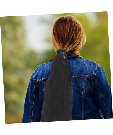 DOITOOL Braid Wig Ponytail Wig Braids Wig Hat Hair Wigs for Women Synthetic Ponytail Extention Hair Extensions for Braids Ponytail Extension Extend Girl Women's High Temperature Wire 90X5CM Black - Buy Online on GoSupps.com