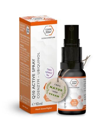Code Vital Coenzyme Q10 - Ubiquinol Active Spray 10ml I Booster Technology |Developed at German universities |Active spray |6-fold increased bioavailability |10ml - Buy Online on GoSupps.com