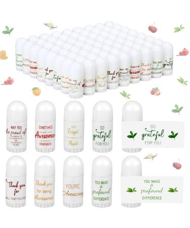 72 Pcs Valentine Employee Appreciation Gifts Mini Lip Balm Bulk 8 Assorted Flavor Thank You Gift for Women Party Party Stocking Stuffer Employee Staff Coworker Volunteer Nurse Teacher Easter Inspirational Style
