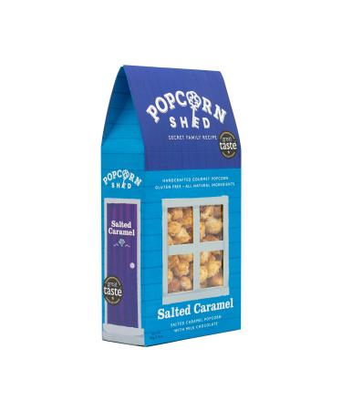 Popcorn Shed Salted Caramel Gourmet Popcorn 1 x 80g Gift Box Gluten Free Natural Vegetarian Movie Night Snack Blue Milk-Chocolate 80 g (Pack of 1)