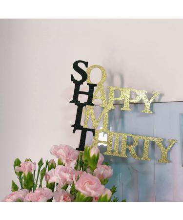 Double Sided Glitter So Happy I'm Thirty Cake Topper Birthday Cake Toppers for 30th Birthday Party Decorations. - Buy Online on GoSupps.com
