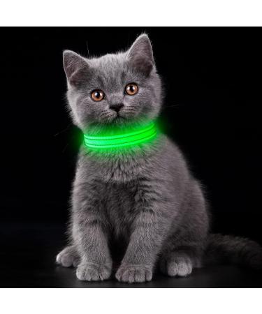 YFBrite Luminous Dog Collar - USB Rechargeable LED Adjustable Neck Band for Dogs & Cats | Durable Flashing Collar for All Sizes (Green XS) - Buy Online on GoSupps.com
