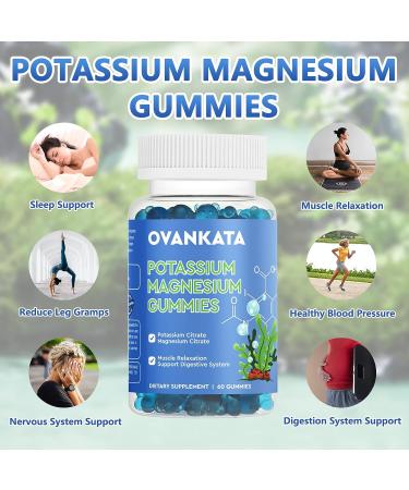 OVANKATA Potassium Magnesium Gummies - High Absorption Chewable Supplements for Leg Cramps & Muscle Relaxation - 60 Count (Pack of 1) - Buy Online on GoSupps.com