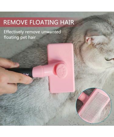 HATELI Self Cleaning Slicker Brush for Cats & Dogs - Removes Mats, Tangles & Loose Hair - Long & Short Hair - Pink - Buy Online on GoSupps.com