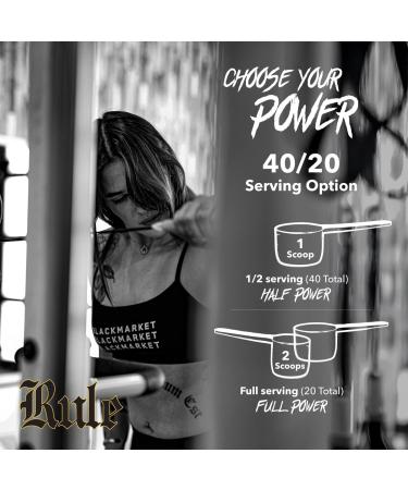 BLACKMARKET Rule High-Stimulant Nootropic Pre-Workout | 485mg Caffeine, Alpha GPC, Lion s Mane, Uridine | Intense Focus, Energy & Drive | Peach Rings | 40/20 Servings Peach Rings 14 Ounce (Pack of 1) - Buy Online on GoSupps.com