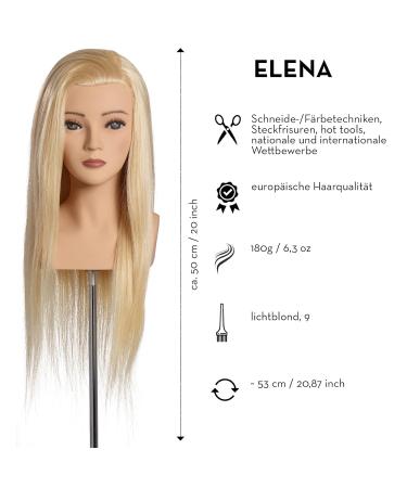 L'IMAGE ELENA Blonde Styling Head | 50 cm Real Hair & Eyelashes | International Shipping Available - Buy Online on GoSupps.com