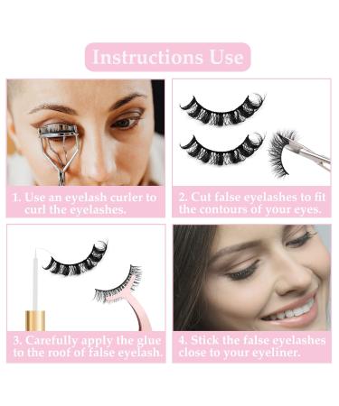 10 Pairs 3D False Eyelashes - Natural D Curl Russian Strip Lashes with Eyelash Clip | Fluffy & Wispy Artificial Eyelash Extensions for Eye Makeup - Buy Online on GoSupps.com