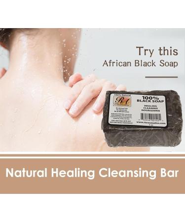 RA COSMETICS 100% Black Facial Soap | Natural Healing Cleansing Bar for Glowing Skin - Buy Internationally - Buy Online on GoSupps.com