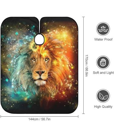 Lion Constellation Galaxy Barber Cape - Adjustable Snap Hair Cutting Apron for Adults | Salon Essentials - Buy Online on GoSupps.com