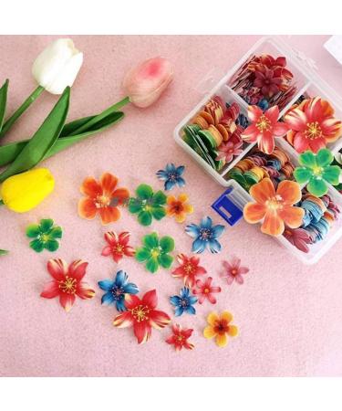 Glutinous Edible Rice Paper 100 Pieces Flower Shape Cake Baking Decoration Edible Flower for Cake Toppers Decor Birthday Wedding Party Cupcake Food Decorations Edible Flower Paper Cake Toppers. - Buy Online on GoSupps.com