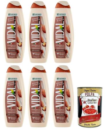 Italian Gourmet E.R. Vidal Almond & Shea Shower Gel with Shea Butter and Almond Oil 500 ml + Tomato Pulp Italian Gourmet Tomato Pulp 400 g Set of 6