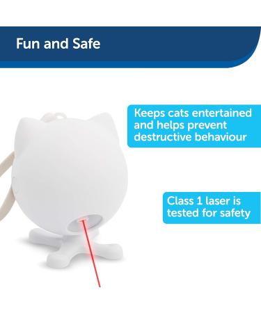 PetSafe Cat Dancing Dot Laser Cat Toy Automatic Laser Pointer 15 Minute Timer 3 AAA Batteries Required White - Buy Online on GoSupps.com
