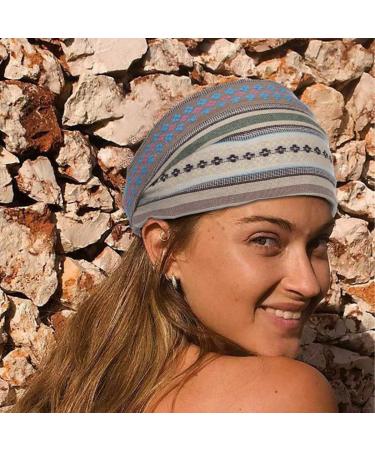 GORTIN Boho Headbands Blue Set of 3 - Extra Wide Turban Headbands for Women and Girls - Buy Online on GoSupps.com