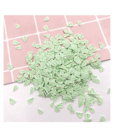 NIANTU108 50g/lot 5mm Cactus Slice Polymer Clay Sprinkles for Slimes Plastic Tiny Mud Particles DIY Nail Art Decoration Crafts Gift (Color : Cactus)