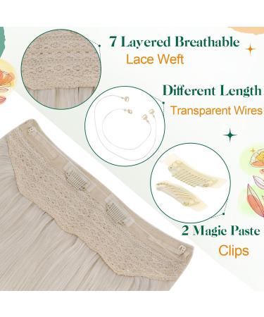 Easyouth White Blonde Fish Line Hair Extensions 12 Inch 70g Remy Human Hair #800(#1000) - Buy Online on GoSupps.com