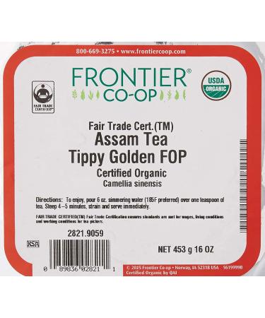 Frontier Organic Fair Trade Assam Tea - Tippy Golden FOP 16 oz (453 g) | Premium Quality - Buy Online on GoSupps.com