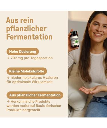 Braineffect Hyaluronic Acid Capsules - 180 Vegan Capsules with Zinc | Purity & Potency (400mg 500-700 kDa) - Additive-Free International Shipping - Buy Online on GoSupps.com
