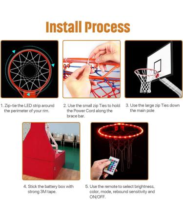 Waybelive LED Basketball Hoop Lights - Remote Control, 16 Color Change, Waterproof & Super Bright for Night Play Outdoors - Perfect Gift for Kids - Buy Online on GoSupps.com