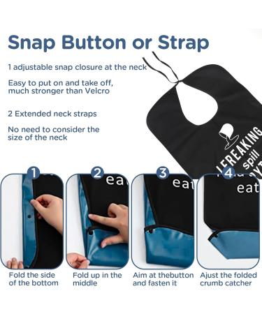 Adult Bibs Waterproof & Washable with Crumb Catcher - Beejoy Funny Dining Bibs for Elderly & Disabled - Lightweight & Reusable Apron for Men & Women - Buy Online on GoSupps.com