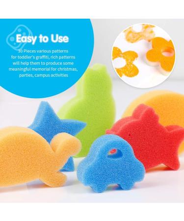 LEOBRO 30pcs Sponge Painting Shapes for Toddlers - Assorted Patterns for Early Learning - Buy Online on GoSupps.com