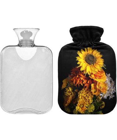 NAANLE Autumn Sunflower Transparent Hot Water Bottle | 1L Heat Bottle for Back Pain Relief Hand & Foot Warmer Neck Therapy - Buy Online on GoSupps.com