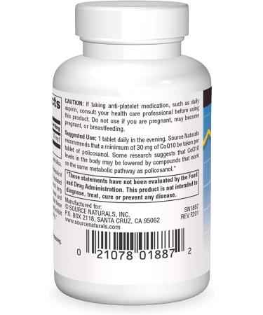 Source Naturals Policosanol 20 mg - 60 Tablets for Heart Health & Cholesterol Support - Buy Online on GoSupps.com