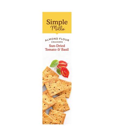 Simple Mills Sundried Tomato & Basil Almond Flour Crackers - Gluten Free & Vegan Healthy Snack, Plant Based - 4.25 oz (1 Pack) - Buy Online on GoSupps.com