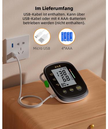 Aile Blood Pressure Monitor - Automatic Upper Arm Device with Large Cuff (22-42cm) 2x99 Memory Easy to Use Home Use | International Shipping - Buy Online on GoSupps.com