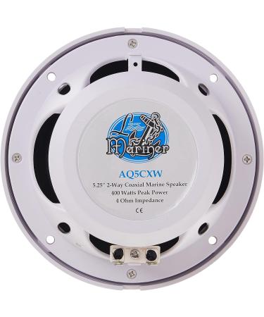 Lanzar Marine Speakers - 5.25 Inch 2 Way Water Resistant Audio System - 400 Watt Power - Indoor/Outdoor Use - White, 1 Pair - Buy Online on GoSupps.com