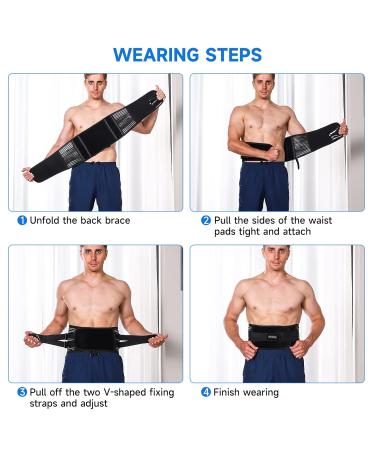 Teysor Back Band - Breathable Adjustable Lumbar Support Belt for Men & Women (S 60-75cm) - 6 Stands Back Support - Buy Online on GoSupps.com