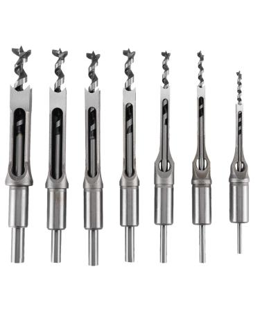7 pcs Square Hole Mortise Chisel Drill Bit Tools 3/4 5/8 9/16 1/2 3/8 5/16 1/4  HSS Woodworking Hole Saw Mortising Chisel Drill Bit Set - Buy Online on GoSupps.com