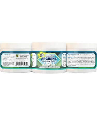 Arginine Circulation Cream 4 oz - Menthol L Arginine & L Citrulline Lotion - Supports Healthy Leg & Body Blood Flow - Whole Family Products 4 Ounce (Pack of 1) - Buy Online on GoSupps.com