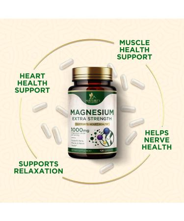 Magnesium Mineral Supplement 1000 mg - High Potency Magnesium Citrate for Bone Heart Health Nerves & Muscle Support Nature's Magnesium Complex for Whole Body Support Bottled in USA - 120 Capsules 120 Count (Pack of 1) - Buy Online on GoSupps.com