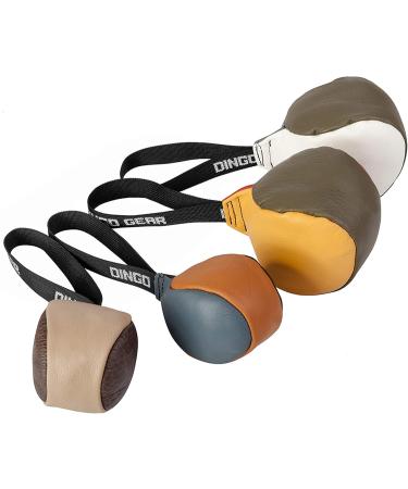Dingo Gear Soft Ball Dog Toy Set - Real Scar Leather Grip for Puppy Training - 2-Pack 8cm Multi-Colored - Buy Online on GoSupps.com