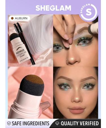 SHEGLAM Genius One Step Eyebrow Shaping Kit | Auburn Eyebrow Stencil & Stamp for Perfect Natural Brows - Shop Internationally - Buy Online on GoSupps.com