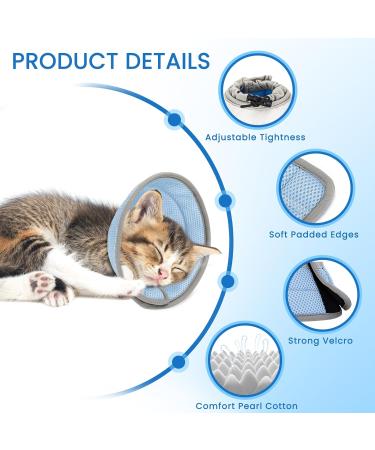 IDOGCHEW Adjustable Soft Cat Cone Collar M 8.5-12in - Recovery & Protective Elizabethan Cone for Cats & Small Dogs Post Surgery - Buy Online on GoSupps.com