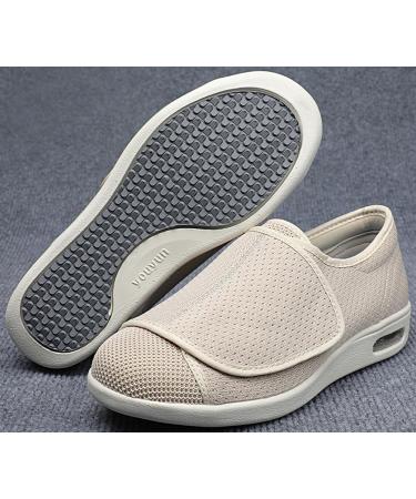 ACE SHOCK Men's Wide Width Diabetic Walking Shoes - Beige 6 Wide - Air Cushion Sneakers for Plantar Fasciitis, Bunions, and Swollen Feet - Buy Online on GoSupps.com
