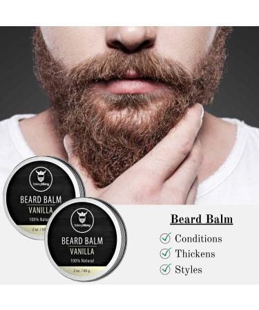 Striking Viking Beard Balm Conditioner - 2 Pack, Natural Softening & Styling Wax with Shea Butter & Vanilla Scent - Buy Online on GoSupps.com