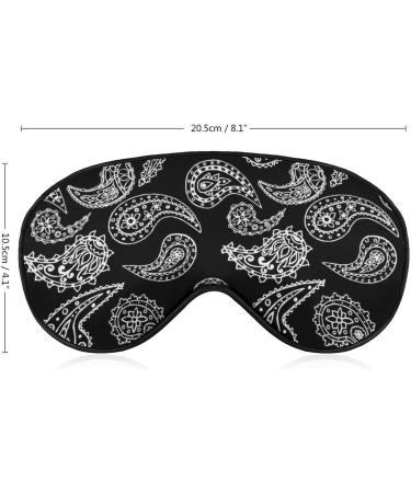 Black and White Paisley Sleep Mask for Women | Adjustable Eye Shades with Elastic Strap | Comfortable Sleep Accessories - Buy Online on GoSupps.com