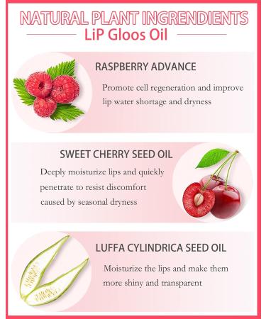 Plumping Lip Glow Oil Hydrating Tinted Lip Oil Gloss Transparent Toot Lip Oil Long Lasting Lip Balm Moisturizing Glow Oil Fresh Texture Glitter Shine Primer Lip Tint Lip Care Product (015 Cherry) #015 Cherry - Buy Online on GoSupps.com
